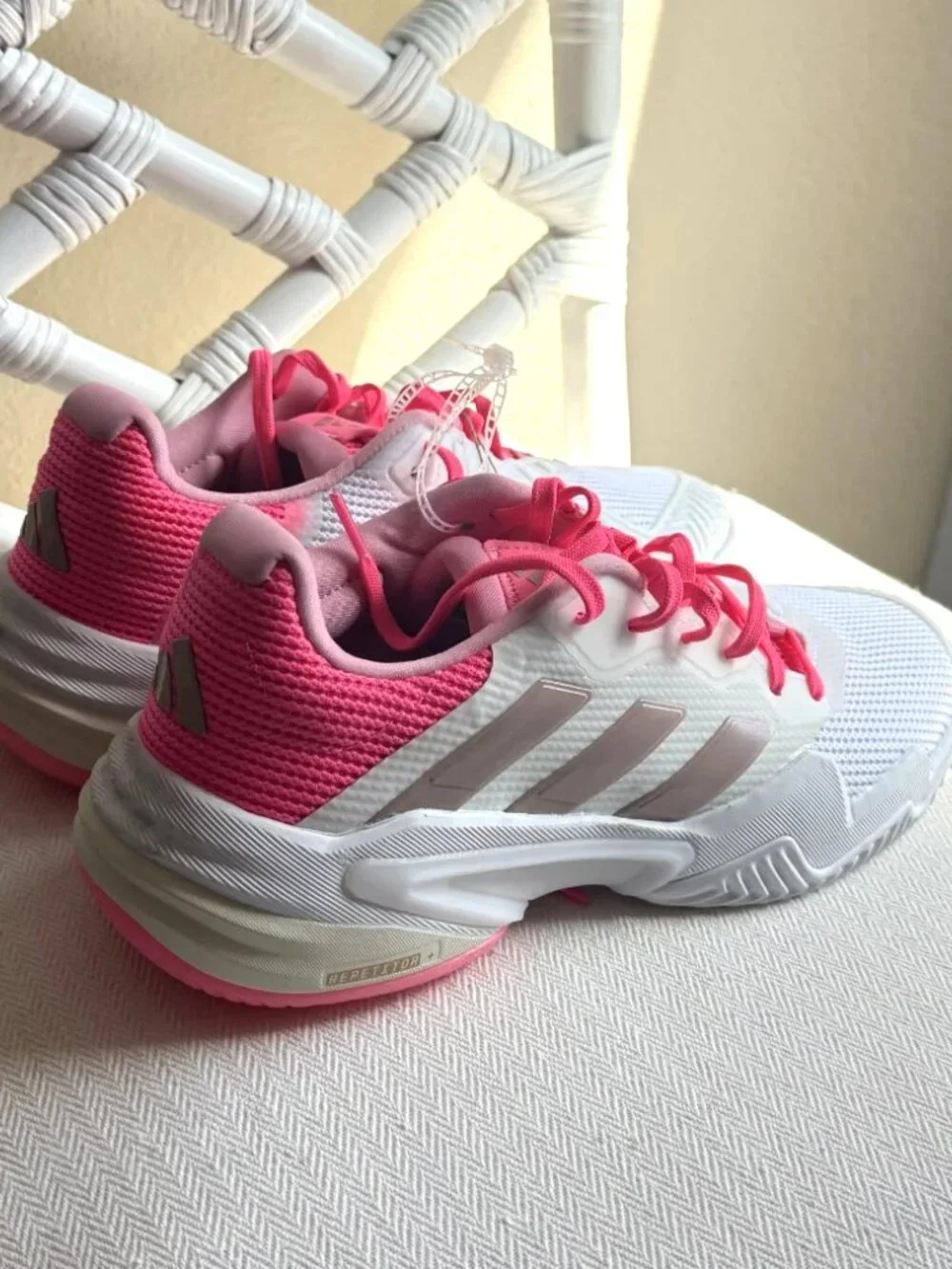 Adidas Barricade 13 W Women's Tennis Shoes  White Pink JP9842 Size 8.5 NWT